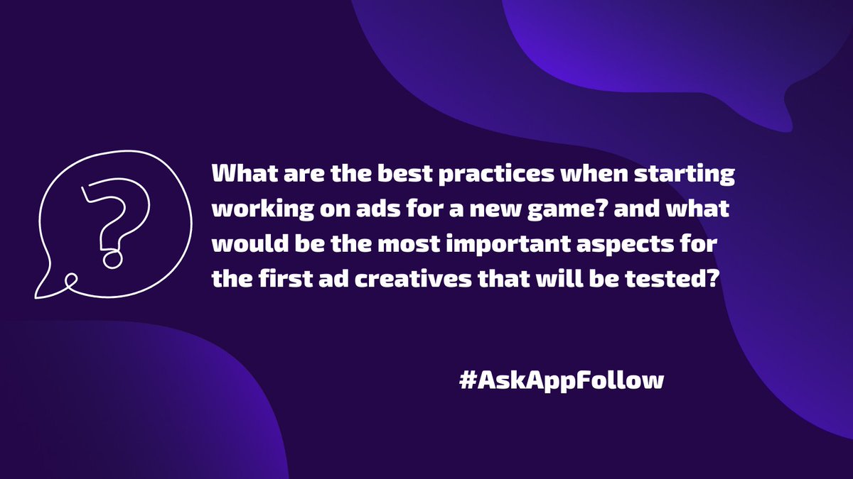 AppFollowIO's tweet photo. Q2: What are the best practices when starting working on ads for a new game? And what would be the most important aspects for the first ad creatives that will be tested? @kellychiuuuu 

#AskAppFollow https://t.co/GJexhJdyF8