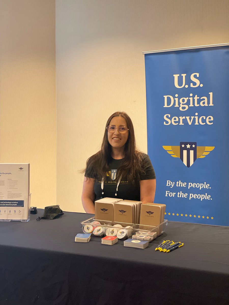 USDS's tweet image. We're having a blast at Day 1 of @codeforamerica's Summit!
Stop by and meet our awesome Talent team 🦀 #codeforamerica #civictech