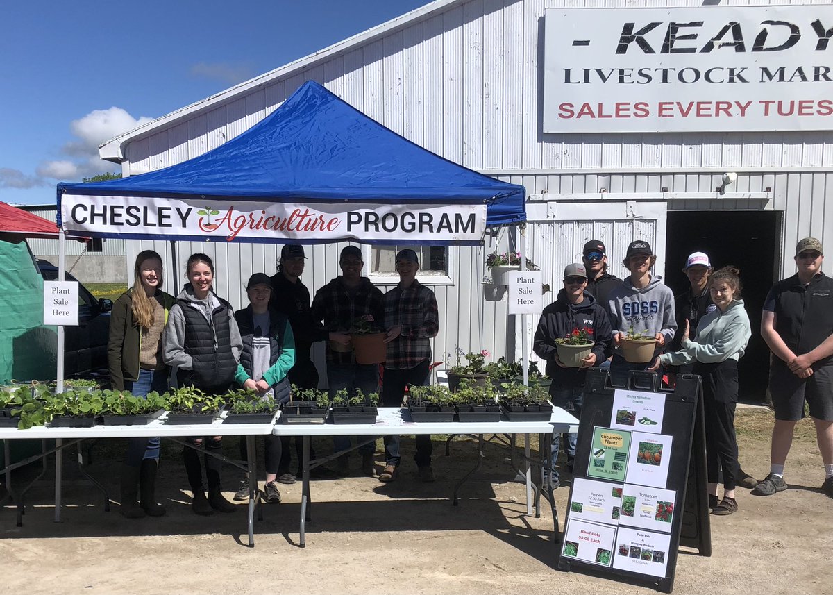 First day selling vegetable plants and patio flower pots at the Keady Market.7:00-1:00. #Entrepreneurship
