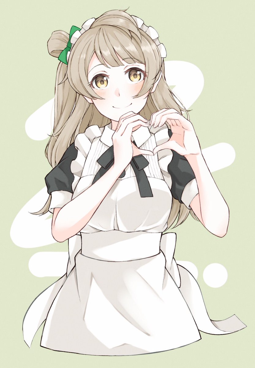 minami kotori 1girl heart hands solo smile long hair heart maid  illustration images