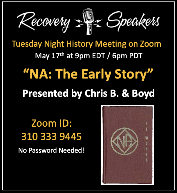We hope you will join us this evening for our weekly history meeting! #recovery #sobriety #12stepmeetings #recoveryispossible #livesober #livingsober #history