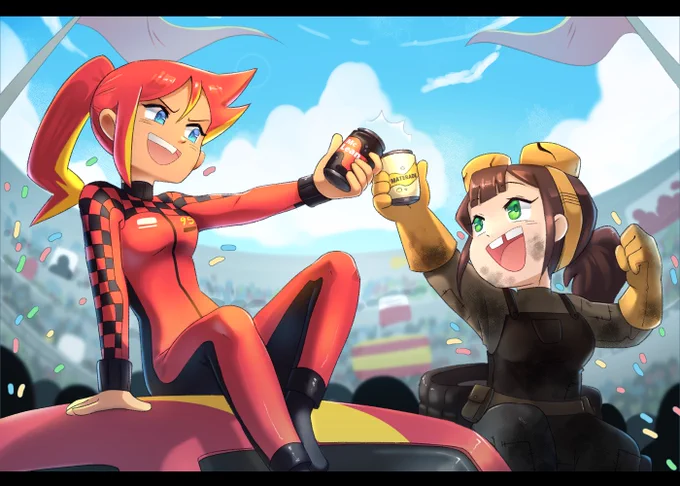Just a couple of besties celebrating 🎖️🎉
#art #ArtistOnTwitter #lightningmcqueen #cars 