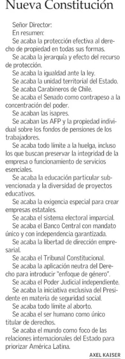 Aquí puede conocer más datos del  borrador de nueva Constitución