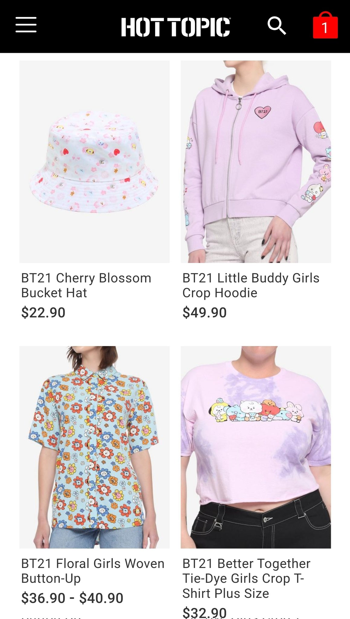 BTS Merch⁷ on Twitter "HotTopic added some BT21 clothing 🔗 https//t