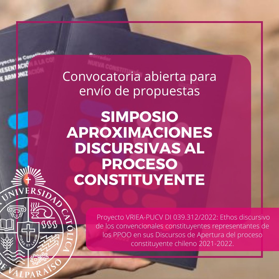 🔴Abierta convocatoria para envío de propuestas de participación en simposio ILCL #PUCV que considera temas disciplinares diversos como Identidad, Análisis de medios, Activismo y Mov. Sociales, Plurilingüismo y más.
Info 👉bit.ly/3ljaI4I 
<a href="/di_pucv/">Investigacion PUCV</a> <a href="/pucv_cl/">PUCV</a> <a href="/ILCLPUCV/">Instituto de Literatura y Ciencias del Lenguaje</a>