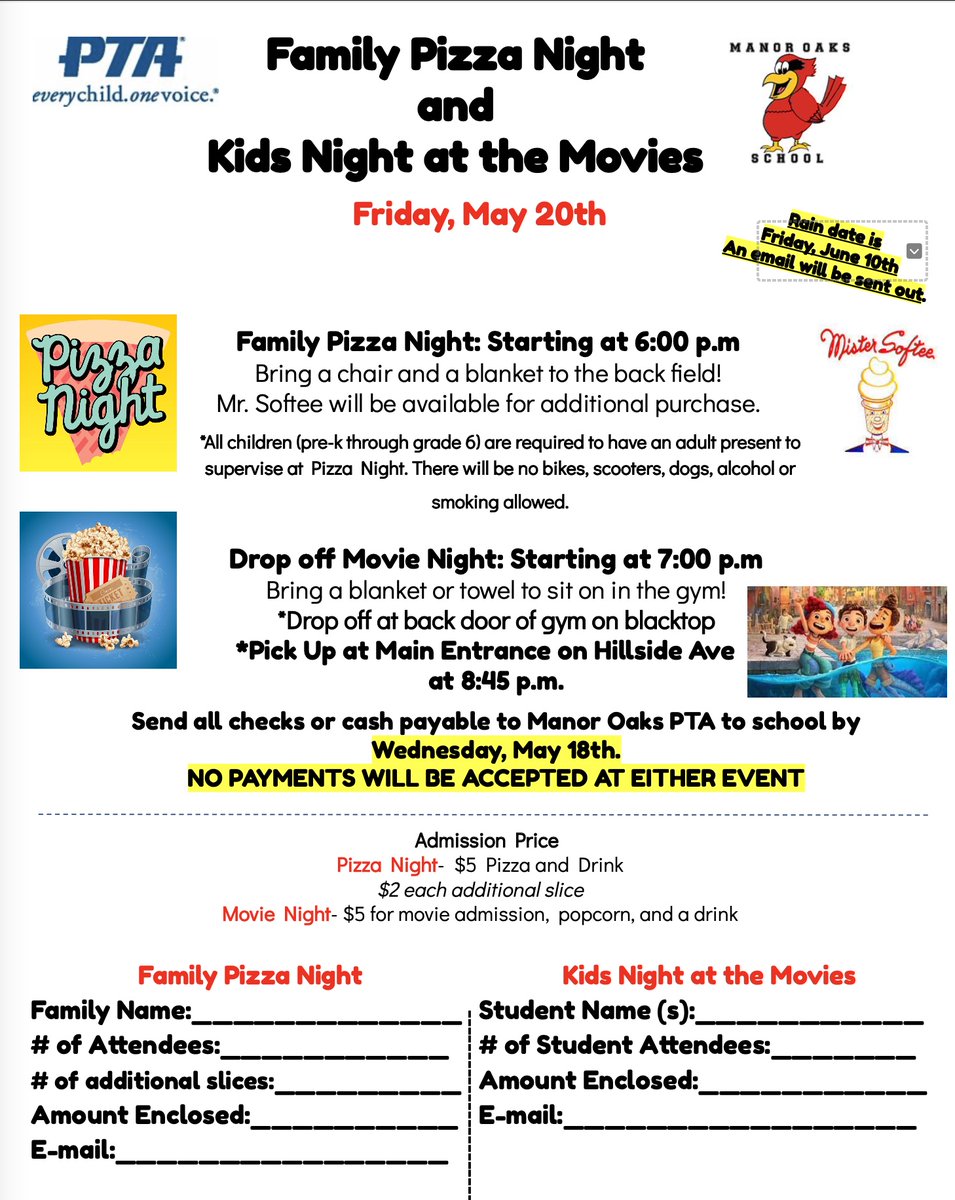Family Pizza &amp; Movie Night on Friday, May 20th. Please pre-order by Wednesday, May 18th.
<a href="/ManorOaksNHPGCP/">Manor Oaks School</a> <a href="/NHPGCP/">Dr.JenniferMorrison-Raptis, NHPGCP Superintendent</a>