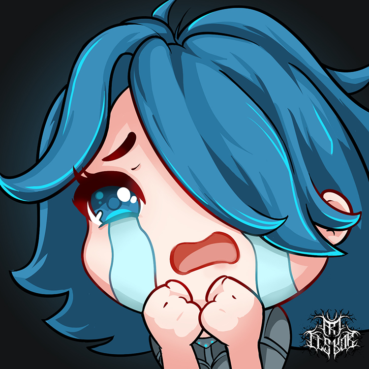 Super sad Nyx :( (for Eradication &lt;3) #Drawing #Chibi #Cute #Emotes #Quake #QuakeChampions