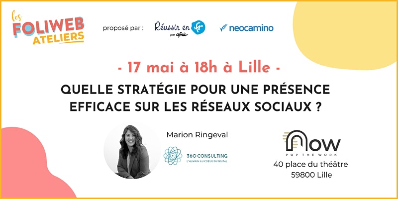camillejourdain's tweet photo. Quelle stratégie pour une présence efficace sur les réseaux sociaux ?
Réponse à 18h avec Marion Ringeval de 360 Consulting lors d'un atelier @Foliweb proposé par @AFNIC et @neocamino chez @NowCoworking.
Suivez le livetweet !
#PopTheWork #SocialMedia #RéseauxSociaux #CM #Lille https://t.co/jRftf69ltl