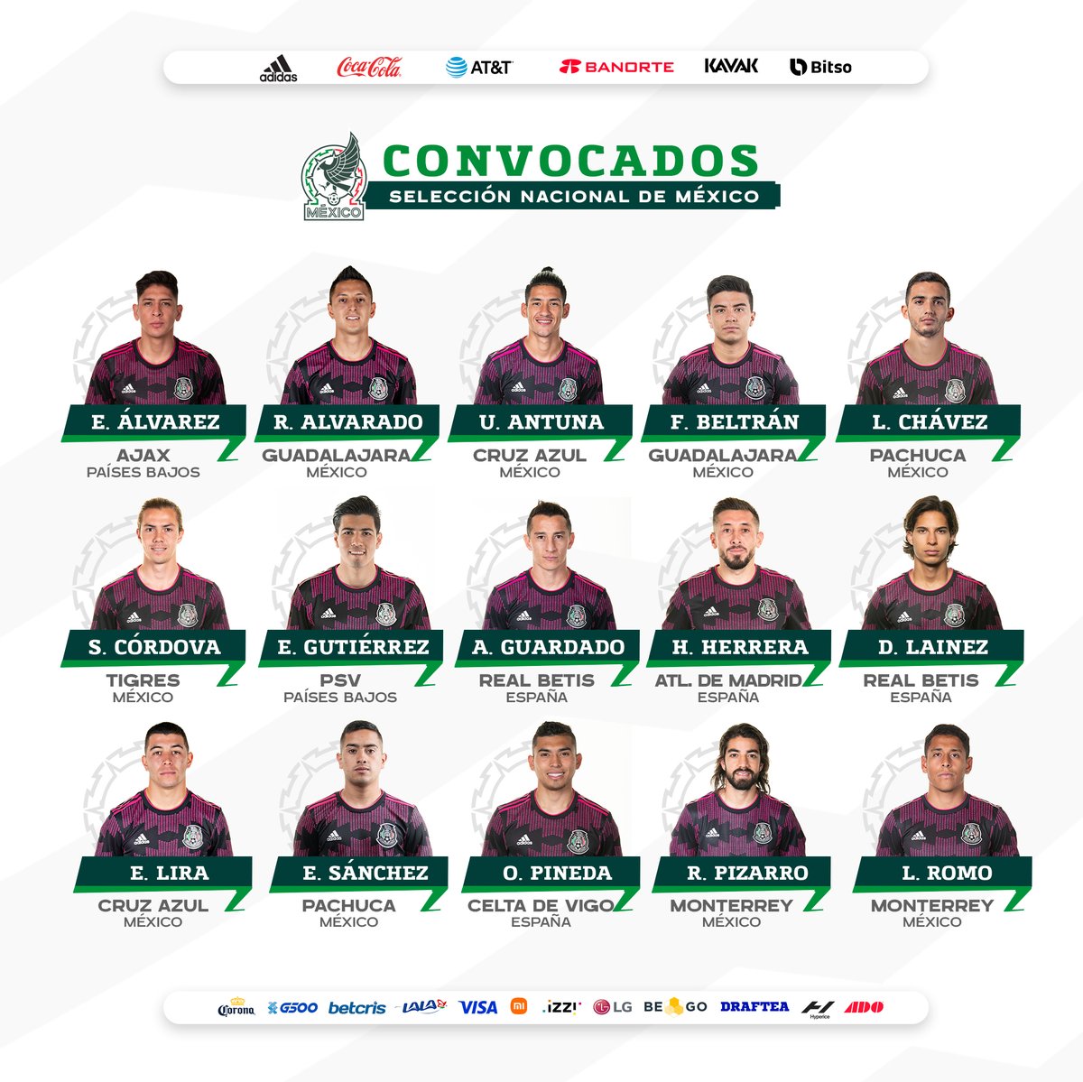 miseleccionmx's tweet photo. ¡Un verano de fútbol! 🔥 🤪 ⚽️ 🇲🇽
Aquí los 3️⃣8️⃣ convocados de Gerardo Martino para los juegos de la Liga de Naciones y #MEXTOUR. 

¡A disfrutarlo! 🙌🏻💚
➡️https://t.co/LH0k0PRs11

#HechoDeLosMexicanos | #FMFporNuestroFútbol https://t.co/sJIFXbFmMF