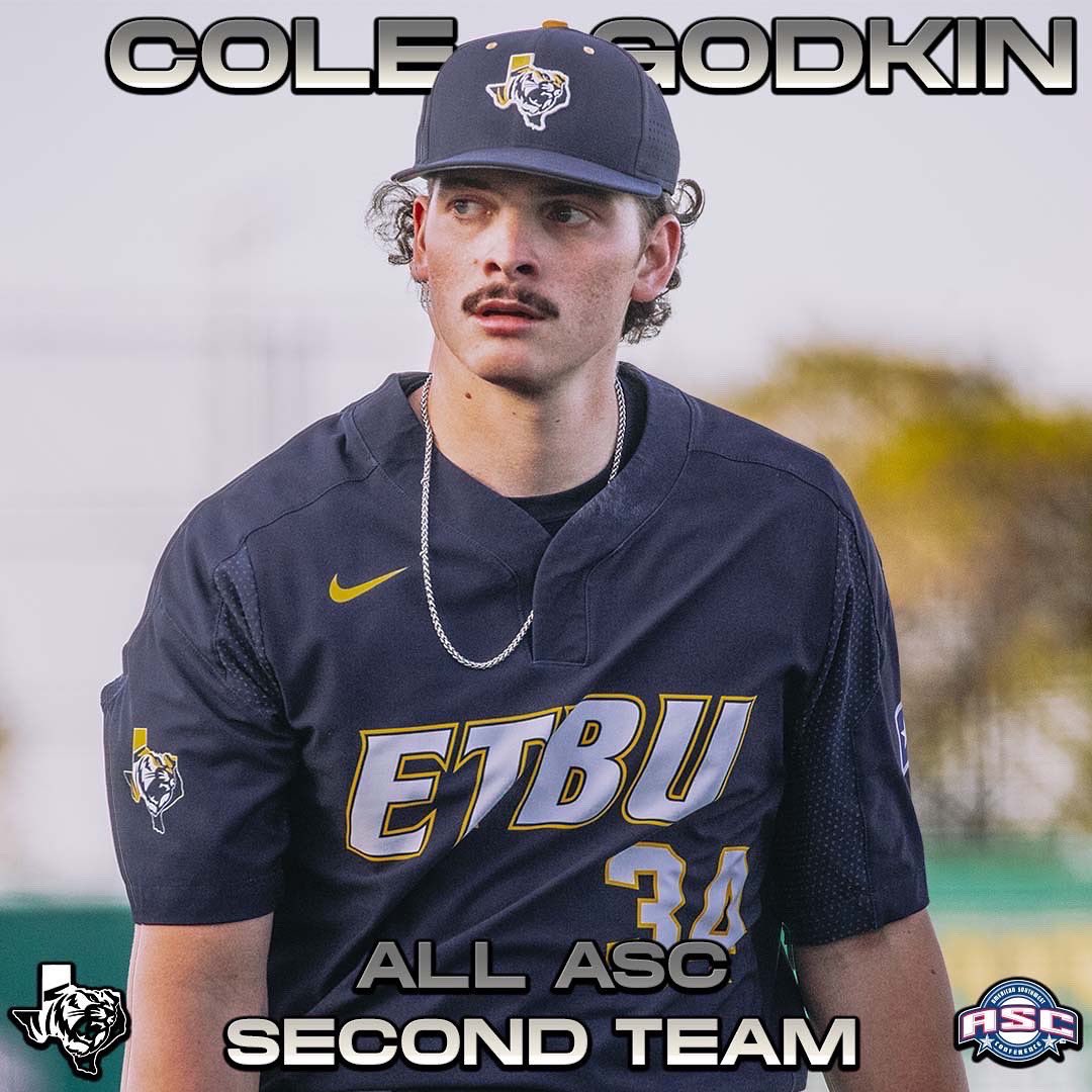 ETBU_Baseball's tweet photo. Congratulations to @ColeGodkin on being named All ASC Second Team!
#TigerBaseball #TigersUnite https://t.co/Itj2Rnkfxn