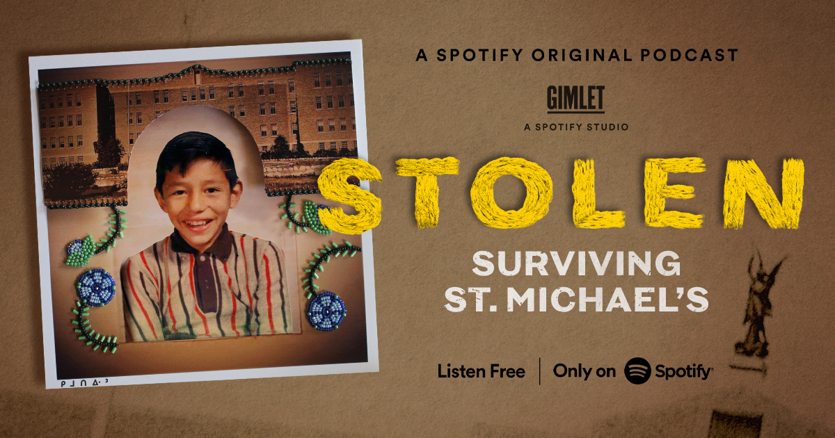 Gimletmedia's tweet photo. A ghost from her father's past. A dark legacy passed down through the generations. @connie_walker investigates one of Canada's darkest chapters: the residential school system. The first two episodes of Stolen: Surviving St. Michael's are out now. https://t.co/prWEIof8dX https://t.co/wIrIgnOztE
