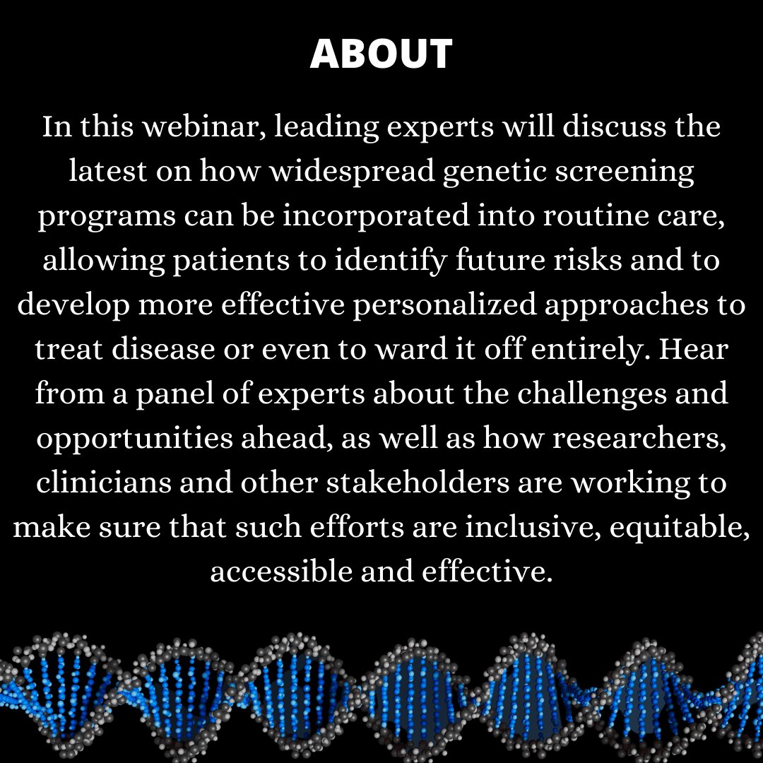 FrancaFund's tweet photo. Join this webinar to listen to a panel of leading experts on how genetic screening programs can help patients identify future risks and develop personalized approaches toward disease management. 🧬
#preventivegenomics #geneticscreening
https://t.co/1wnW9tJLnS https://t.co/yJTaxMxlKx