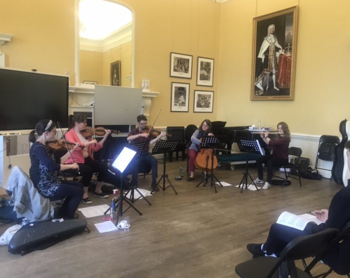 We had a wonderful morning with the fabulous @BerkeleyEnsembl playing through our Year 10 compositions. Our students loved hearing their pieces brought to life having been hearing them on Sibelius for much of the year!🎻 🎶Thank you! #candomusic #composing 
.
@RoyalBalletSch 🩰