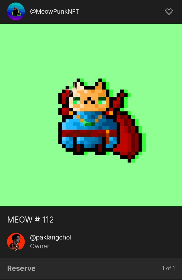 MeowPunkNFT's tweet photo. Tq tq very much @PakLangChoi for Grab 2 MEOW : MEOW 113,MEOW 112 
Tqiu 😘🐈❤🔥
Kboommm........🙎‍♂️👁 https://t.co/0Ttsx8TfN9