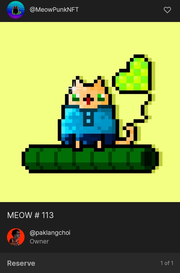 MeowPunkNFT's tweet photo. Tq tq very much @PakLangChoi for Grab 2 MEOW : MEOW 113,MEOW 112 
Tqiu 😘🐈❤🔥
Kboommm........🙎‍♂️👁 https://t.co/0Ttsx8TfN9