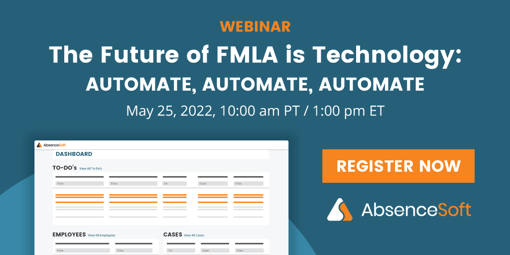 🗒  Still using sticky notes to manage your FMLA process?

Join our webinar to discover how the future of FMLA is rooted in technology and learn how it can transform your daily HR processes. 

📆 Date: May 25th, 10:00 am PT/ 1:00 pm ET 

✍️ Register Here: hubs.li/Q01btvQH0