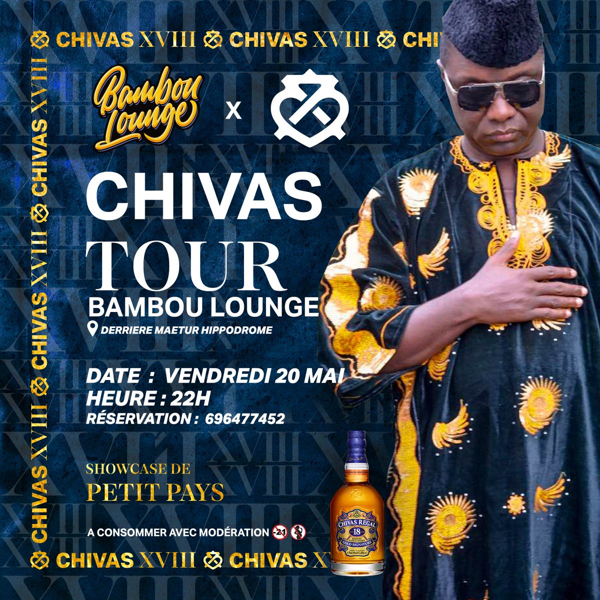 BVSGroupe's tweet photo. Le grand rabba rabbi Petit Pays vous donne rendez-vous au Bambou Lounge autour d'un Chivas ce vendredi 20 mai 2022.
Citez-nous une phrase du grand maître que vous connaissez 😀
#BVSGroup #ChivasRegal #Whisky https://t.co/xW5UwkJTpS