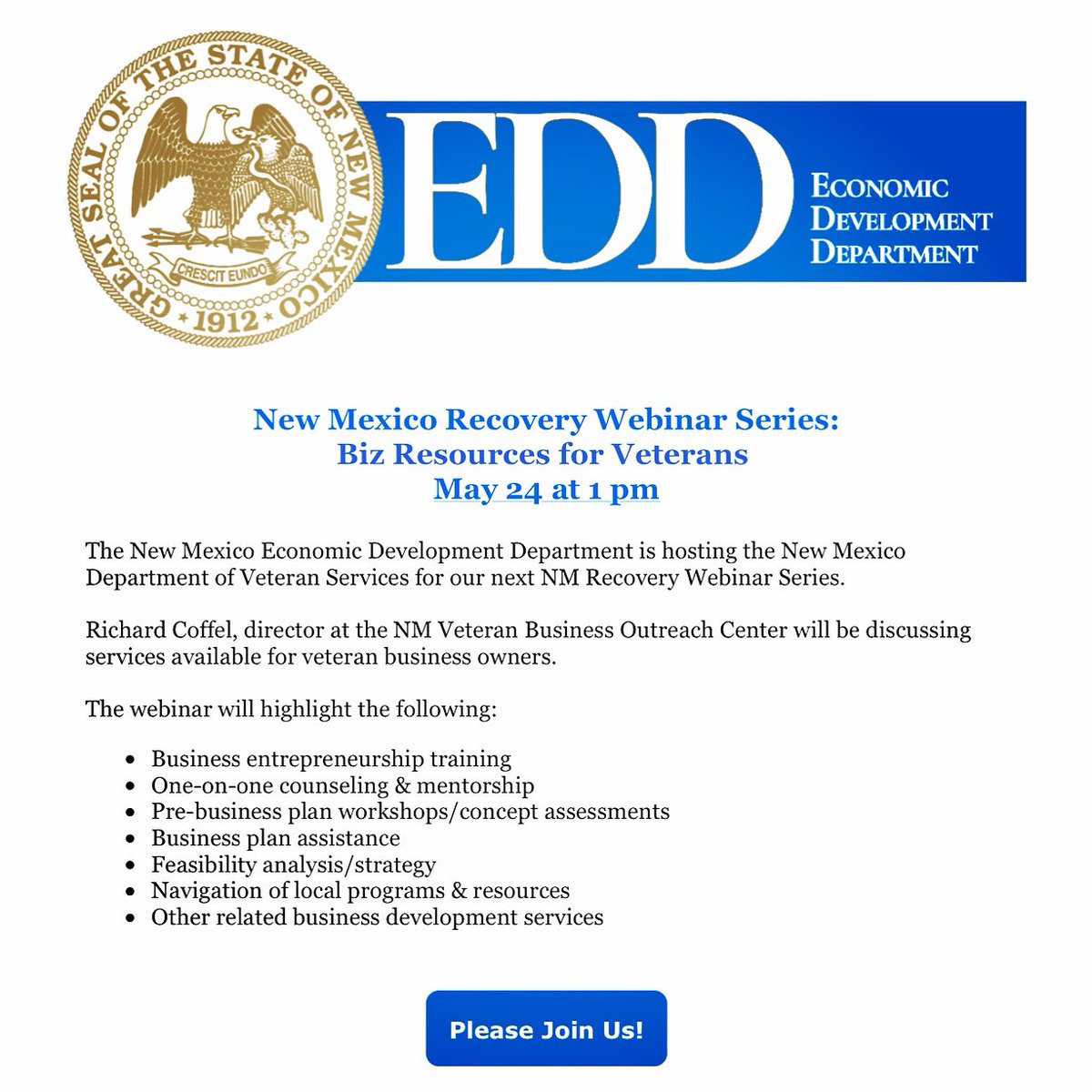 RioEdc's tweet photo. Sign up for the weekly New Mexico Economic Development Department newsletter to stay up-to-date on state financial resources: https://t.co/78Yj6VOgKn

#RioCommunitiesNM #NMtrue #NewMexico #Community #Local #SupportLocal #NMEDD #EconomicDevelopment https://t.co/8tB6zPj5BJ