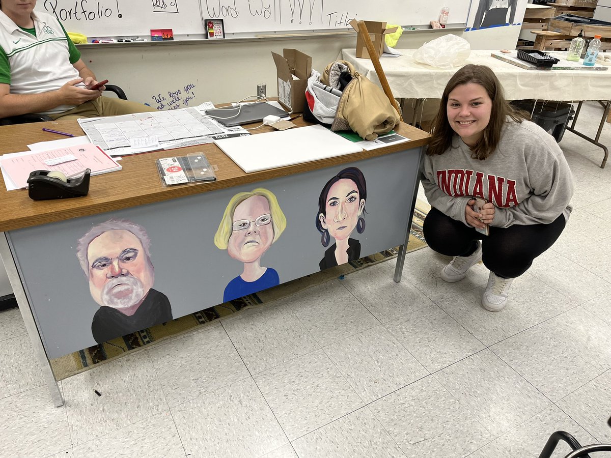 WRVwolverines's tweet photo. Julia has done some awesome teacher portraits!  Recognize anyone?? https://t.co/x2YE4Yj0VX