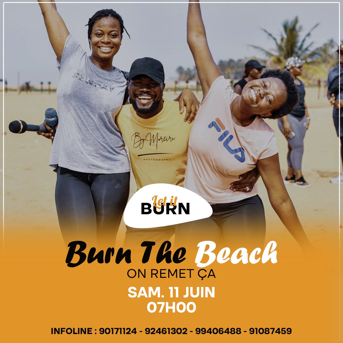 LetItBurn228's tweet photo. Vous l'avez réclamé, donc on retourne à la plage !!
Burn The Beach c'est ce 11 Juin à partir de 7H00.
Bracelets déjà disponibles.
#LetItBurn #BurnTheBeach #sport #fitness #fun #enjoyment #Togo #Tgtwittos https://t.co/irxvN3qB7v