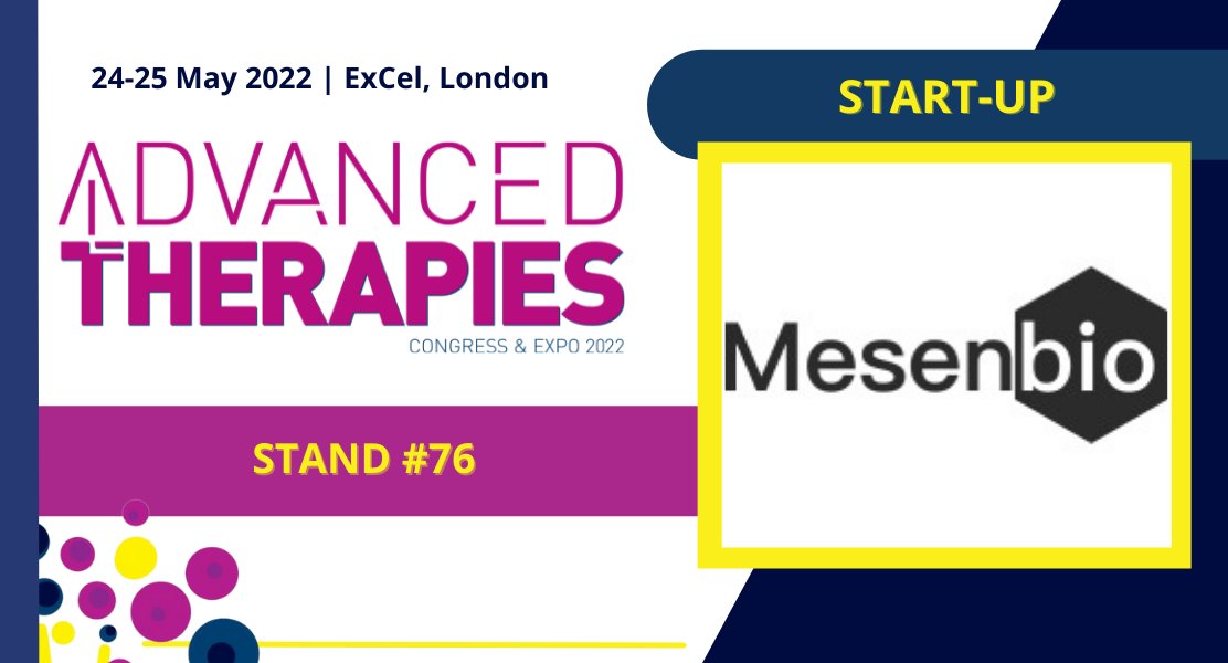 Mesenbio (@mesenbio) on Twitter photo We are delighted to be attending this year's Advanced Therapies Congress at booth S76 - talk to us about our extracellular vesicle technology and how we are working toward better therapeutics.
<a href="/AdTherapiesConf/">AdTherapiesCongress</a> We are delighted to be attending this year's Advanced Therapies Congress at booth S76 - talk to us about our extracellular vesicle technology and how we are working toward better therapeutics.
<a href="/AdTherapiesConf/">AdTherapiesCongress</a>