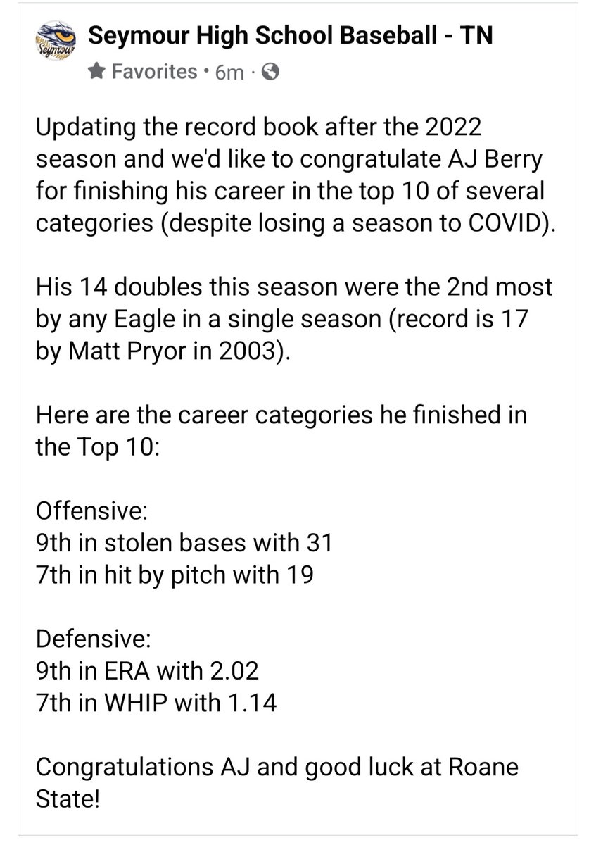 Seymour Eagles Baseball tweet media