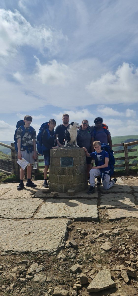 CastlefieldCam2's tweet photo. Day 2. Pupils got to the top of Mam tor. Heading up and over Jacob's ladder down to kinder scout. Well done everyone, including Skye the #dofedog @dofe @DofEGMTeam @DofENorth #bronze #dofe #teamwork โ๏ธ๐ถ๐ณ๐ฆฎ https://t.co/P1isSvxfoM