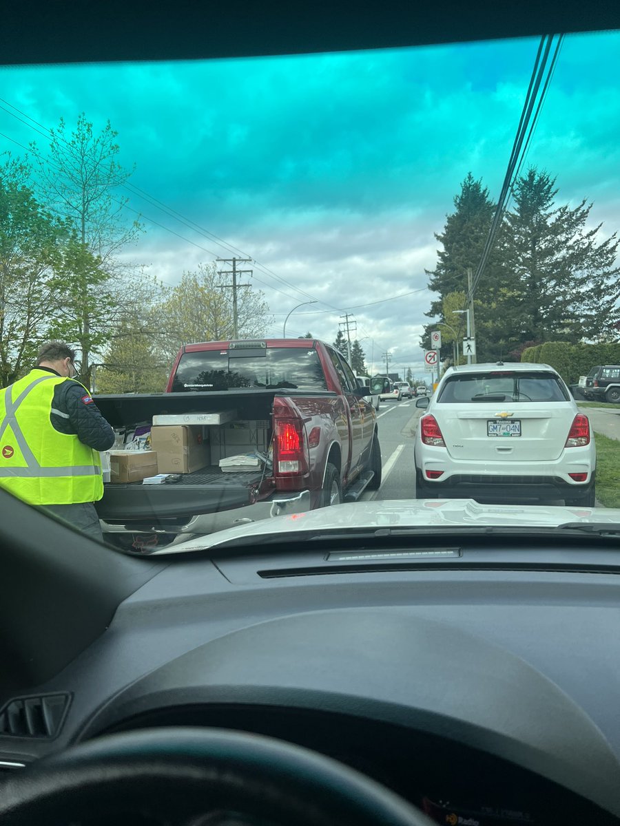 Scary how this Canada post worker parked in front of school zone,also blocking me. When asked to move he said I can go around. Ummm, that would be going into oncoming traffic in front of an elementary school! And no response yet back from <a href="/canadapostcorp/">Canada Post</a>