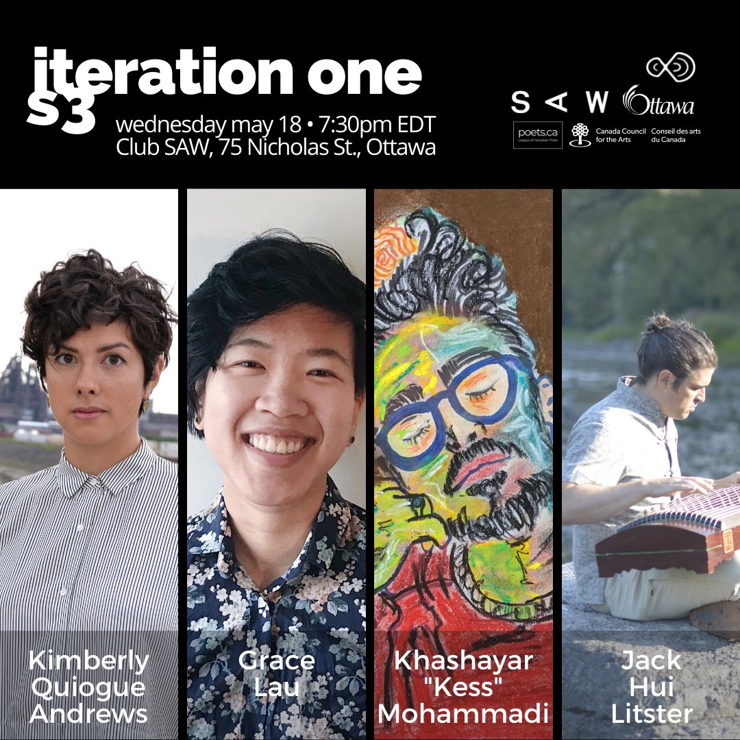 We’re kicking off s3 tomorrow with an amazing line-up feat <a href="/kqandrews/">Kimberly Quiogue Andrews</a>, @thrillandgrace, @DearKestrel and <a href="/jackhuilitster/">jack hui litster</a>, in partnership with <a href="/ottawanew/">Ottawa New Music Creators</a>. We’ll be live in-person at @SAWGallery and streaming  online. We'll be sending out details tomorrow bit.ly/RiverbedSignUp