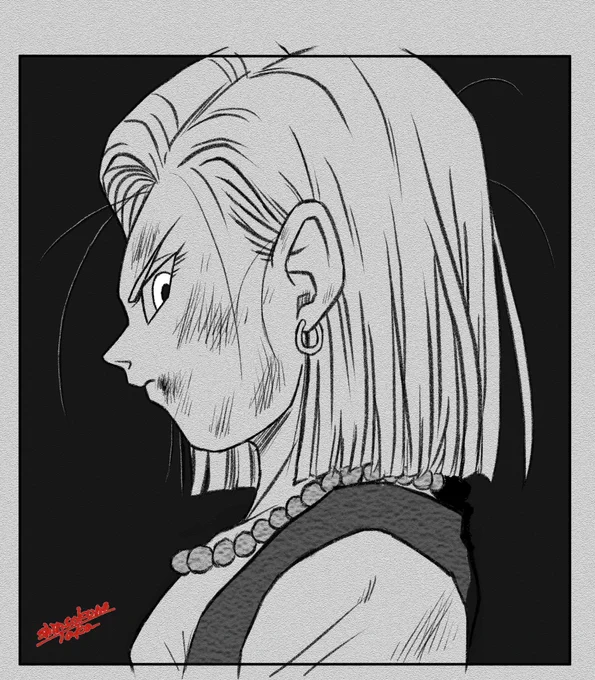 #人造人間
【18号】

#目力ボロボロシリーズ
第14弾 

#ドラゴンボール #ドラゴンボールイラスト 
#dragonball #dragonballart #人造人間18号 #18号  #神速の鷹 