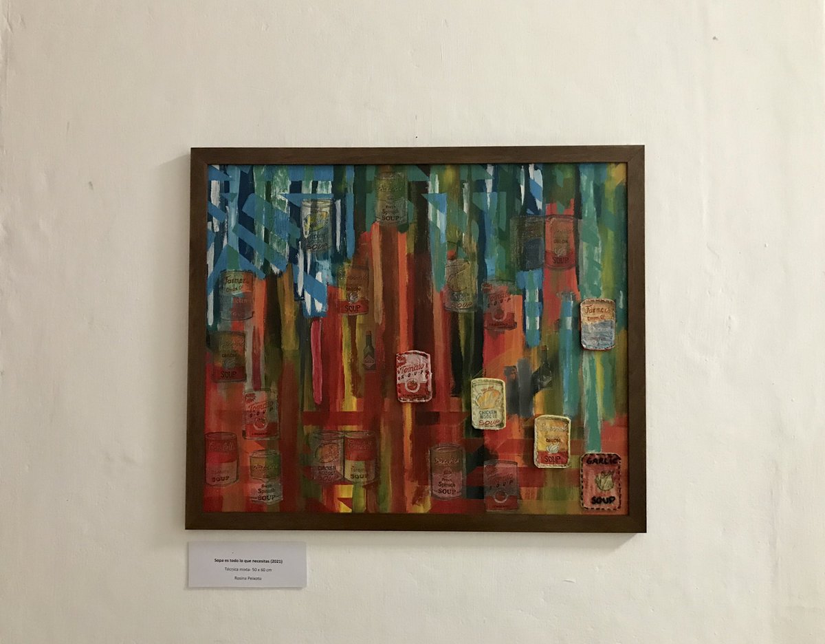 ArtPeixe's tweet photo. Muestra de obras creadas por mujeres, en la pinacoteca - museo Eusebio Giménez, Mercedes, Soriano. Dos de mis obras están presentes. Una es arte textil y la otra técnica mixta (acrílico, fieltro, papel, tela). https://t.co/Fm3DPifS9d