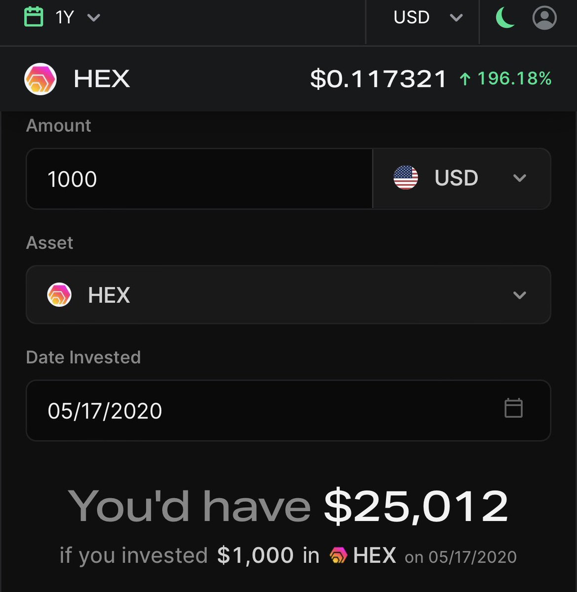 If you invested $1000 into #bitcoin and #HEX 2 years ago. You would have… $3100 ish #BTC $25,000 ish $HEX (before staking)