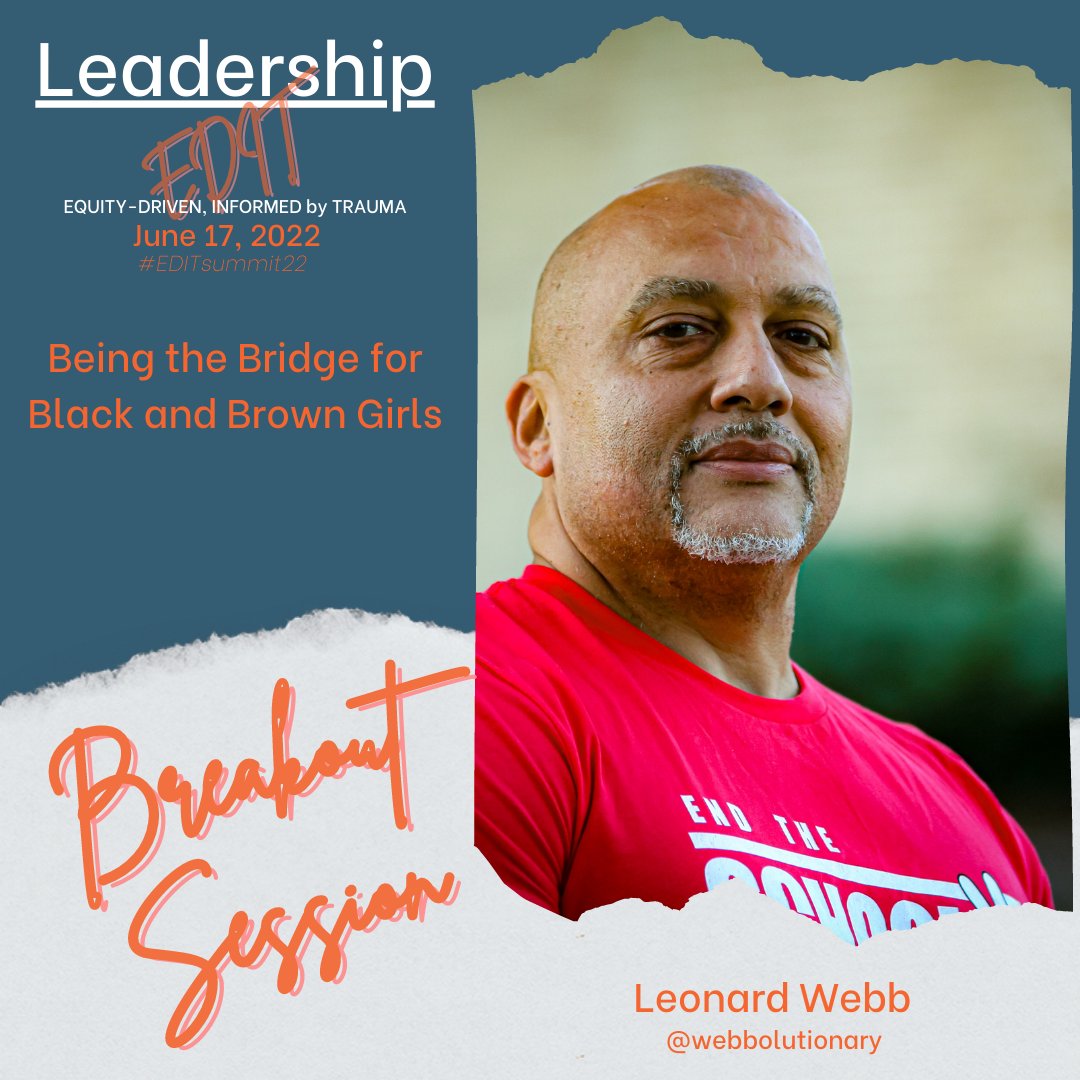 KCKPS is excited to have @Webbolutionary speaking on "Being the Bridge for Black and Brown Girls" on June 17th! 

Register here to join this **FREE** virtual event: bit.ly/leadershipedit…

#EDITsummit22 #traumainformed
#kckpsredefined