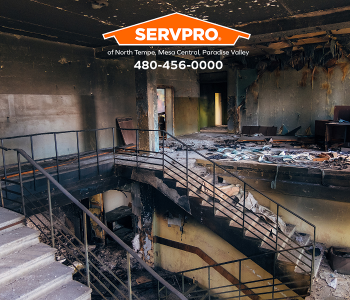 Our local teams in North Tempe, Mesa Central, and Paradise Valley have the training, equipment, and experience to restore fire-damaged buildings to pre-fire condition. #SERVPRO #SERVPROofNorthTempe #SERVPROofNorthTempeandSERVPROofMesaEast #Tempe #Mesa #AZ