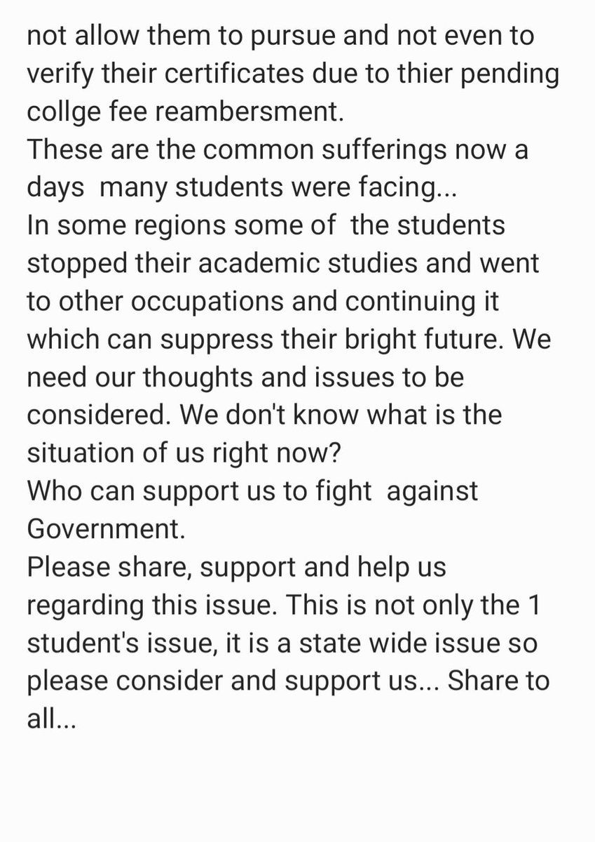 ShaikIr72033302's tweet photo. [Sub: We The Pharm-D Students,to question our State Govt.regarding fee reambersment]@TV9Telugu @bnrmrk @ysjagan @ncbn @PawanKalyan @SonuSood @narendramodi @PMOIndia @AllPharmd @JP_LOKSATTA  @SrinuKuppula @JKotchera @BotchaBSN @naralokesh @harunkorchipati @NdpaIndia @RaoSuvarchala https://t.co/9Q94Nt1wBK