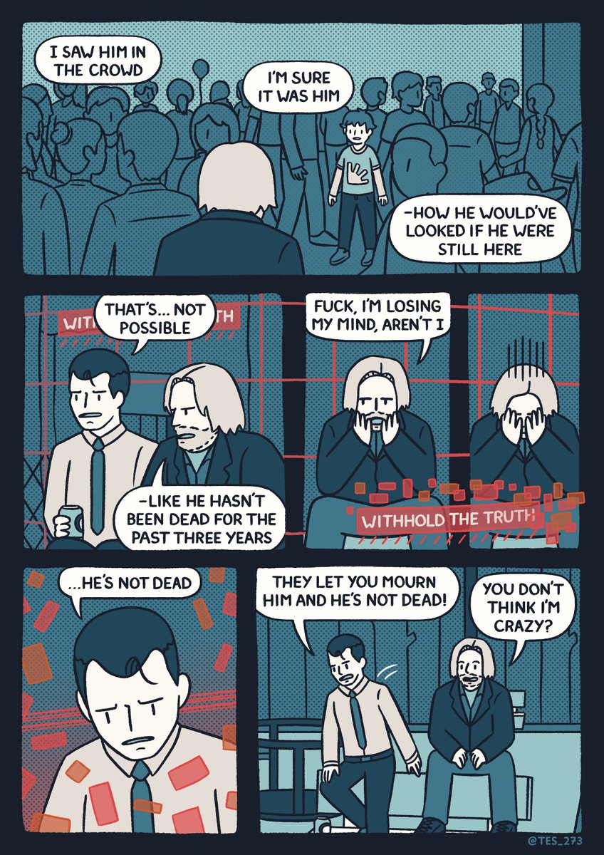 Tes_273's tweet photo. A #DBH Truman Show AU in which, unbeknownst to him, Hank's life has been one big TV show. But lately the facade has started to crack; it's only a matter of time before the truth is revealed https://t.co/mpckdbdSWo