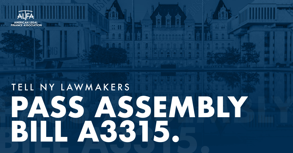 ALFA_Law's tweet image. Bill A3315 aims to make #legalfinancing accessible to New Yorkers seeking justice against powerful interests. SUPPORT bill A3315 and Assemblyman Dilan’s common-sense regulations.