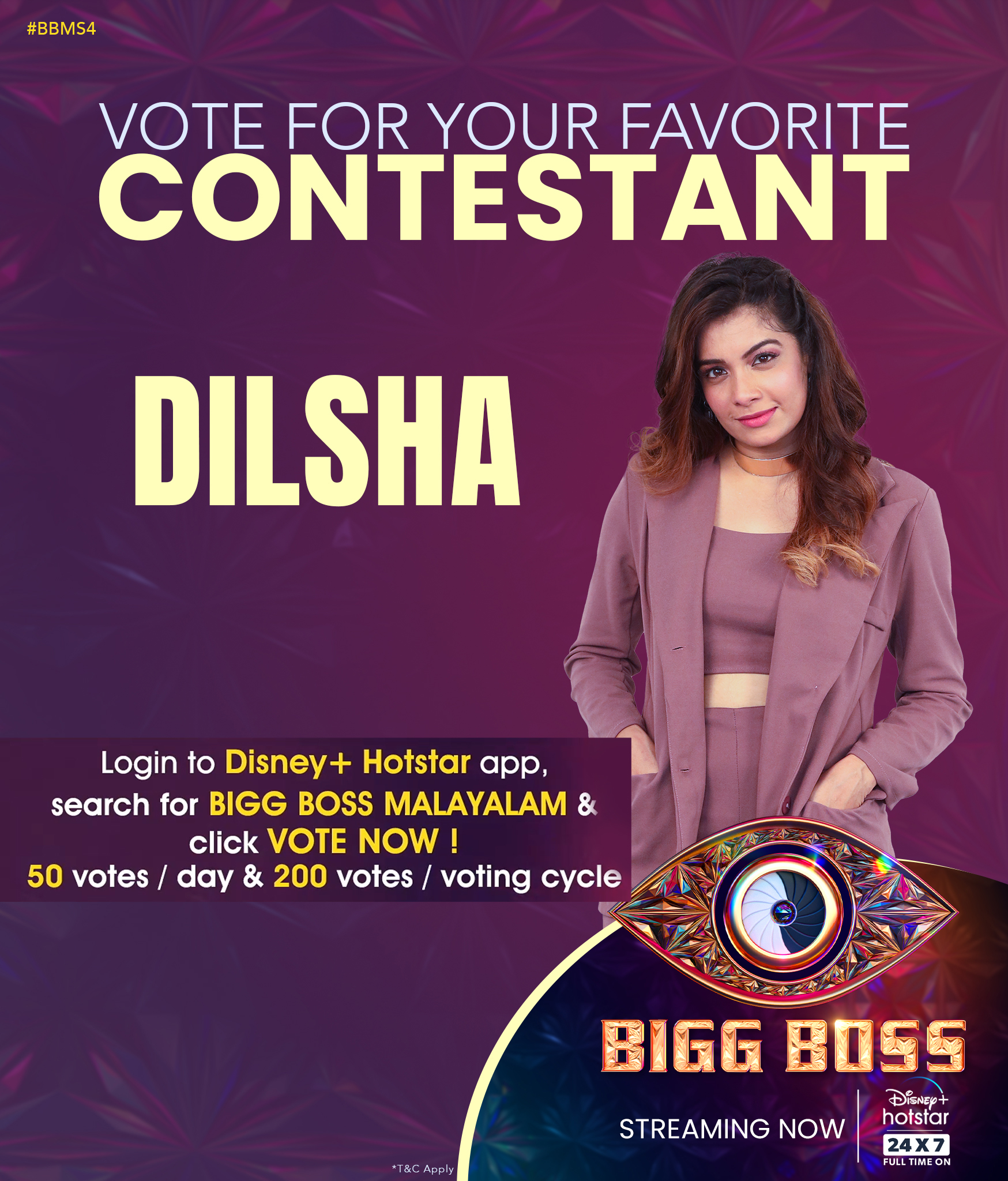 DisneyPlus Hotstar Malayalam on X Vote For Dilsha Bigg Boss Season 4 24x7 Full Time On Disney Hotstar BiggBoss BiggBossMalayalam Asianet DisneyPlusHotstar BiggBossAsianet BiggBossSeason4 BBMS4 Mohanla...