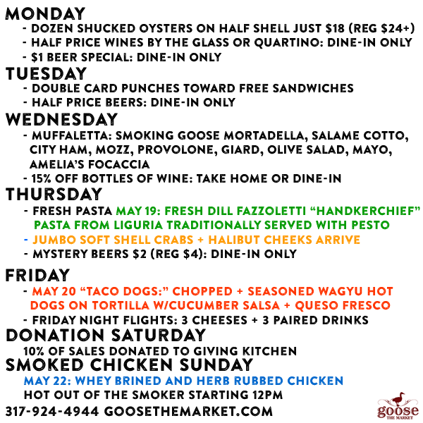 GoosetheMarket's tweet image. Today! Half Price Beers to Drink Here (patio's open!) + free double punches on Sandwich Cards #TuesdaySpecials - also #PrepSecret New Sausage debuts tomorrow: Beef &amp;amp; Lamb w/fermented black beans, chive, cilantro, ginger, molasses, garlic, chili, horseradish, sesame seeds, soy