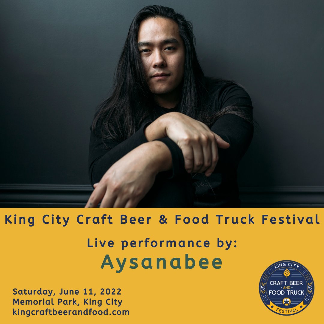 Mark your calendars! Tickets are on sale for the King City Craft Beer &amp; Food Truck Festival. Enjoy a live performance by singer, songwriter, producer and multi-instrumentalist, #Aysanabee at the festival. kingcraftbeerandfood.com <a href="/KingTownship/">King Township</a> #craftbeer #food #liveentertainment
