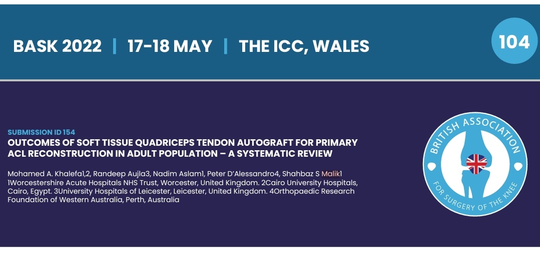 SpOrthopod's tweet photo. #BASK2022 @ICCWales
Some fantastic sessions so far on #ACLR #LET #osteotomy #robotic TKR. Nice to catch up #PSSF fellows & reminisce @PerthSportsDoc
Our posters on meniscal repair and quad tendon graft for ACLR @RandeepSAujla @WorcsAcuteNHS @leicesterortho @UHD_NHS @NHSTayside https://t.co/1SbnaT2v4S