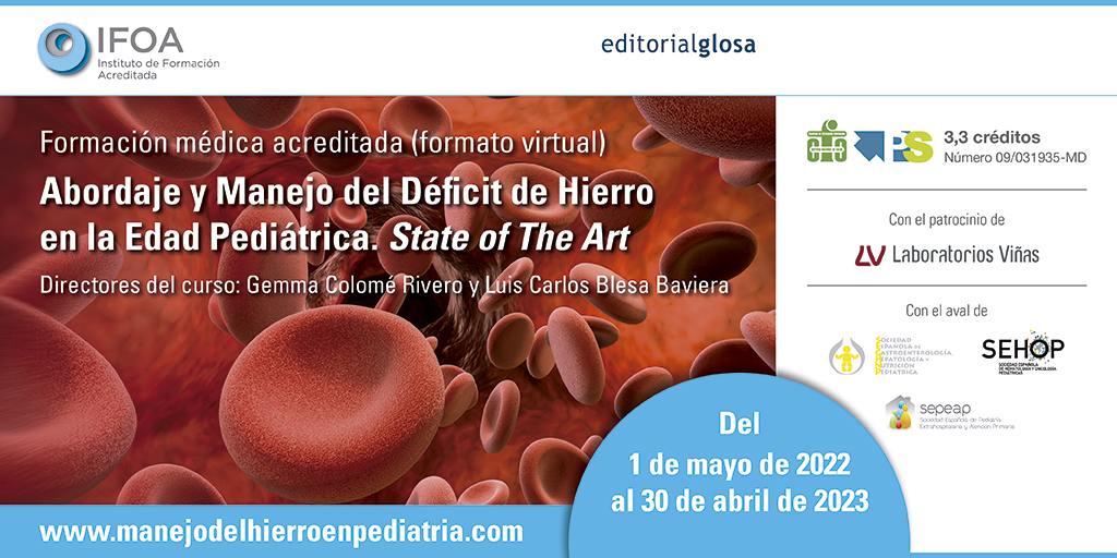 editorialglosa's tweet photo. El #deficitdehierro es el principal problema nutricional de nuestros niños. Este curso, especialmente pensado y dirigido para #pediatras de #AtenciónPrimaria, tiene como finalidad ampliar su conocimiento sobre el metabolismo del hierro.
Inscríbete en: https://t.co/Ia1nnxu1ag https://t.co/DQOeXjFlee