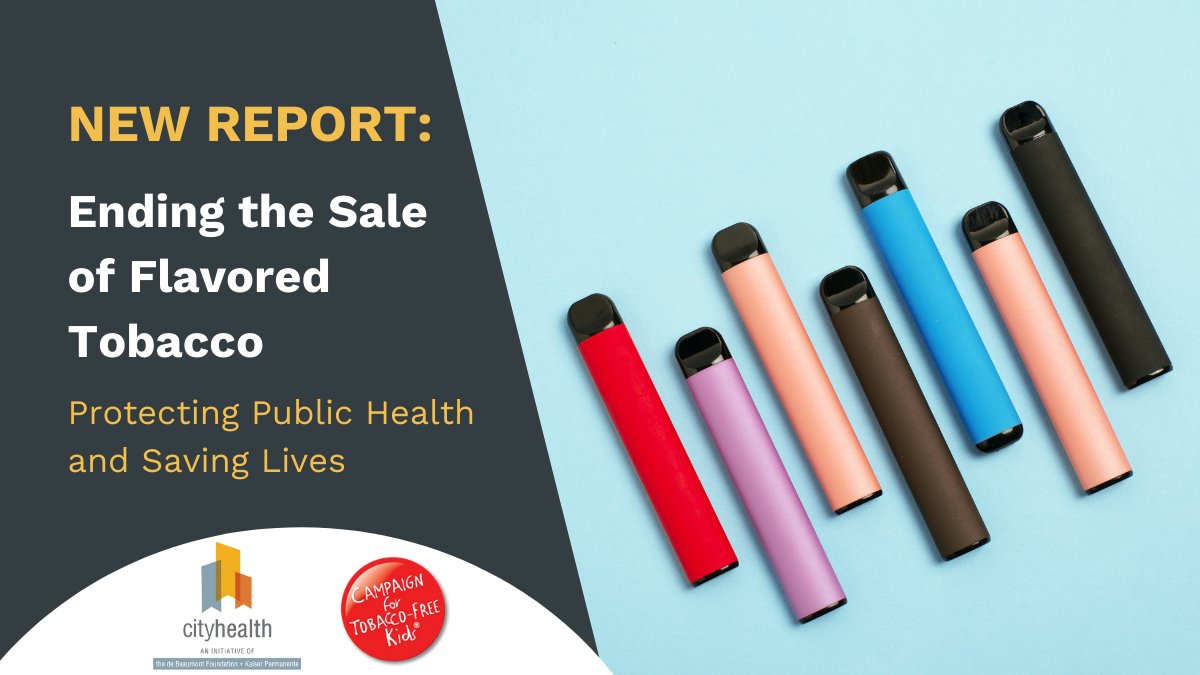 TobaccoFreeKids's tweet photo. For cities and states, the time is now to end the sale of flavored tobacco products. Our new report with @city_health explains how the tobacco industry uses flavors to hook kids and urges policymakers to stop them. Learn more 👇
https://t.co/rjpdIaZtjA https://t.co/pth1EFNZ8A