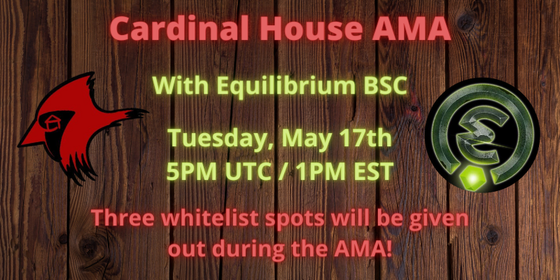 CardinalHouse1's tweet photo. Join us for our AMA with @equilibriumbsc today at 1PM EST!

https://t.co/dyZGS7HnsI https://t.co/0pKx4hFwC9