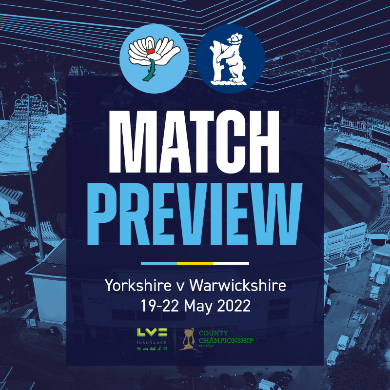YorkshireCCC's tweet photo. Match Preview 👇 

🏏 Yorkshire 🆚 Warwickshire
📍  Headingley Stadium
🗒 Thursday 19 - Sunday 22 May

 #OneRose