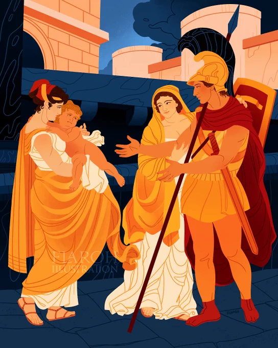 A study of 'Hektors Abschied von Andromache,
1812, by Tischbein 💔 Thanks to Allison for the
commission! 