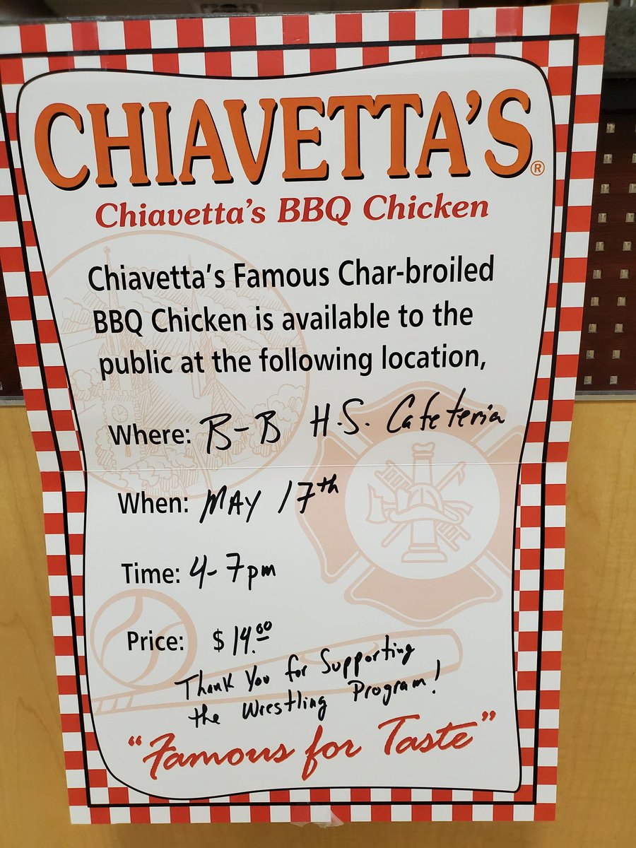 BBathleticpride's tweet photo. Plenty of room for "walk ins"! Please stop by the Byron Bergen HS cafeteria between 4 and 7pm for World Famous Chiavettas Chicken BBQ! @BBCSDBuzz If @alexbrasky stops by, your dinner is on me! https://t.co/0GvXKfNLwa