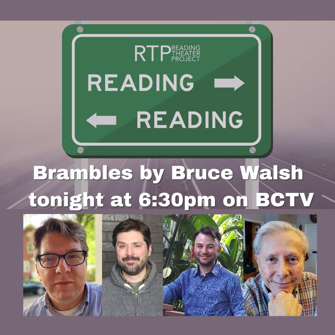 RdngThtrPrjct's tweet photo. TONIGHT! 6:30pm on BCTV (on TV or streaming at https://t.co/vddfw0Wick)
Adam Richter hosts Lancaster-area playwright on Reading Reading on BCTV. Actors Aaron Rineer and Daniel Smith will read his new play Brambles.
#readingtheaterproject #readingreading #communitymedia #bctv https://t.co/YswB7sIkOc