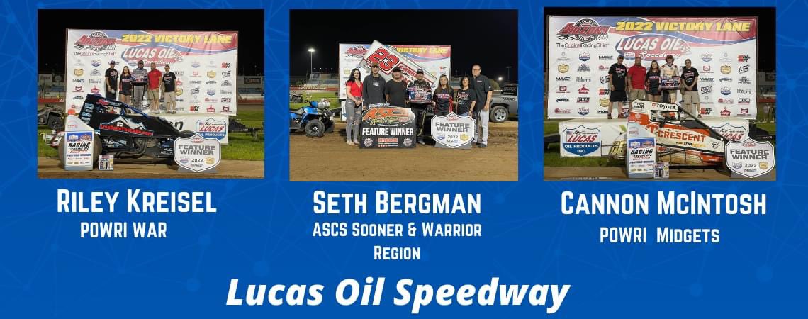 SchureBuilt's tweet photo. Schure Built @factorykahne shocks sweep the @Impact4800 Open Wheel Showdown @lucasspeedway with @BergmanRacing winning the @ASCSWarrior @ASCSSooner @cannonmacracing grabbing @POWRi_Racing win and @RKreisel91 picking up the @POWRi_WAR win! #TeamSBS #SBSFK #Wing #NonWing #Midgets https://t.co/DmCe4GABrs
