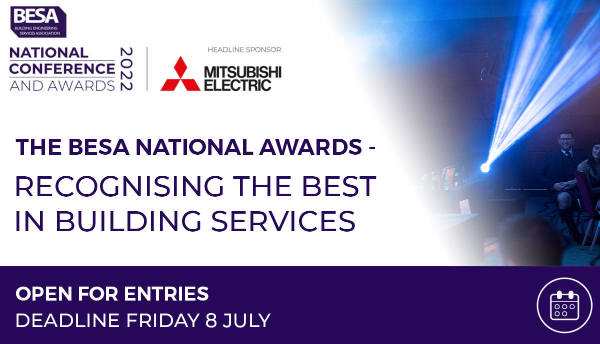 To celebrate the return of the #BESAAwards22  we have launched nine new categories which are open to both members and non-members including #NetZero Initiative, Product Innovation, Competence Compliance and Women in #BuildingServices.

Find out more here: eu1.hubs.ly/y0XgHv0
